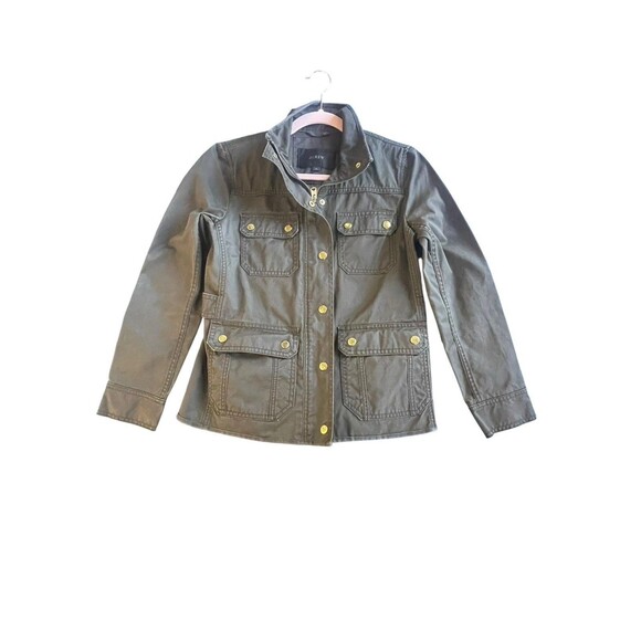 Women's J. Crew The Downtown Field Jacket Waxed Cotton Canvas Black Size PSmall - Picture 2 of 14